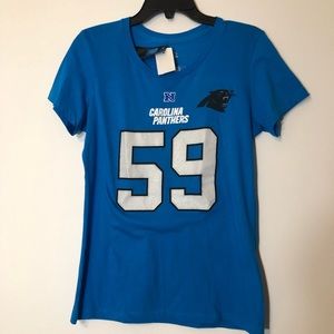 Majestic Fan Fashion Carolina Panthers 59 Kuechly Female T Shirt, M
